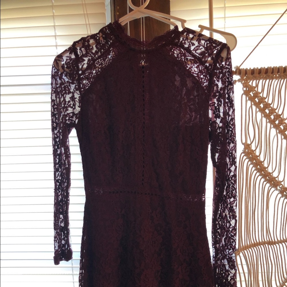 Maroon lace dress